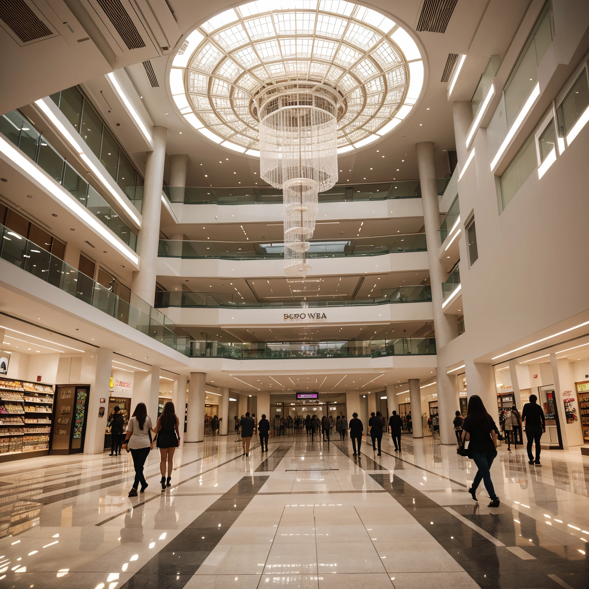 Interior de um shopping gigante