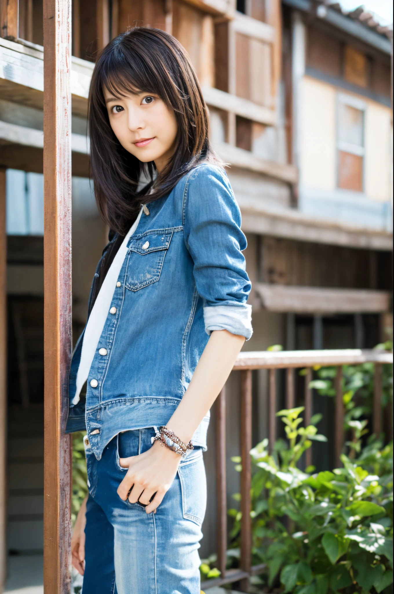 (High reality photograph, high resolusion, detailed face, detailed eyes, various angle) Japanese lady, 40 years old, cute face, skinny figure, very skinny waist, various hair style, various casual clothes, standing in a various place, full-body photo