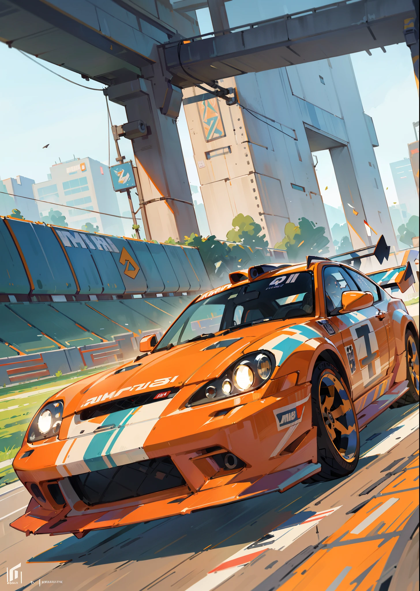 (best quality,4k,8k,highres,masterpiece:1.2),ultra-detailed,(realistic,photorealistic,photo-realistic:1.37), car modified sport journal poster,illustration,shiny metallic finish,street racing vibes,precision engineering,fierce power,aggressive body kit,unique aerodynamics,stunning performance,flawless craftsmanship,striking design,carbon fiber accents,sleek lines and curves,custom wheels and tires,exquisite interior,high-performance exhaust ,blazing speed, rush,racing stripes,elegant typography,eye-catching colors,endless excitement,breathtaking view,scenic backdrop,dynamic lighting effects,vivid hues,race track atmosphere,intense competition,tense anticipation