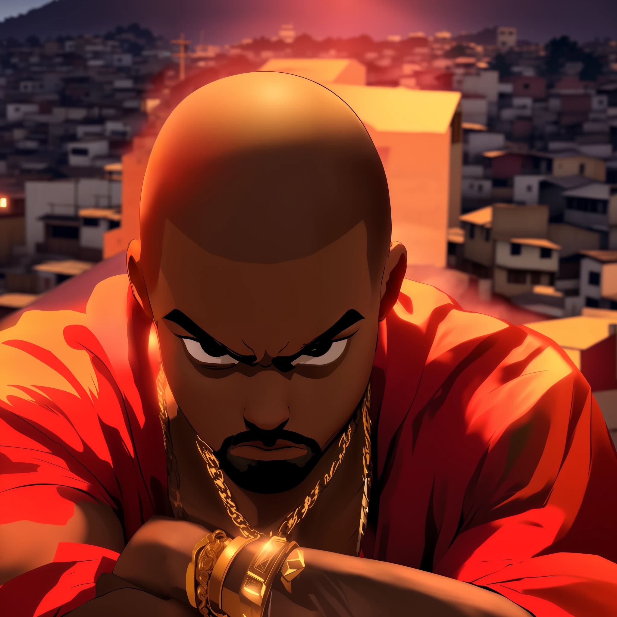 Favela de fundo brasileira bem redenizada,estilo GTA 6