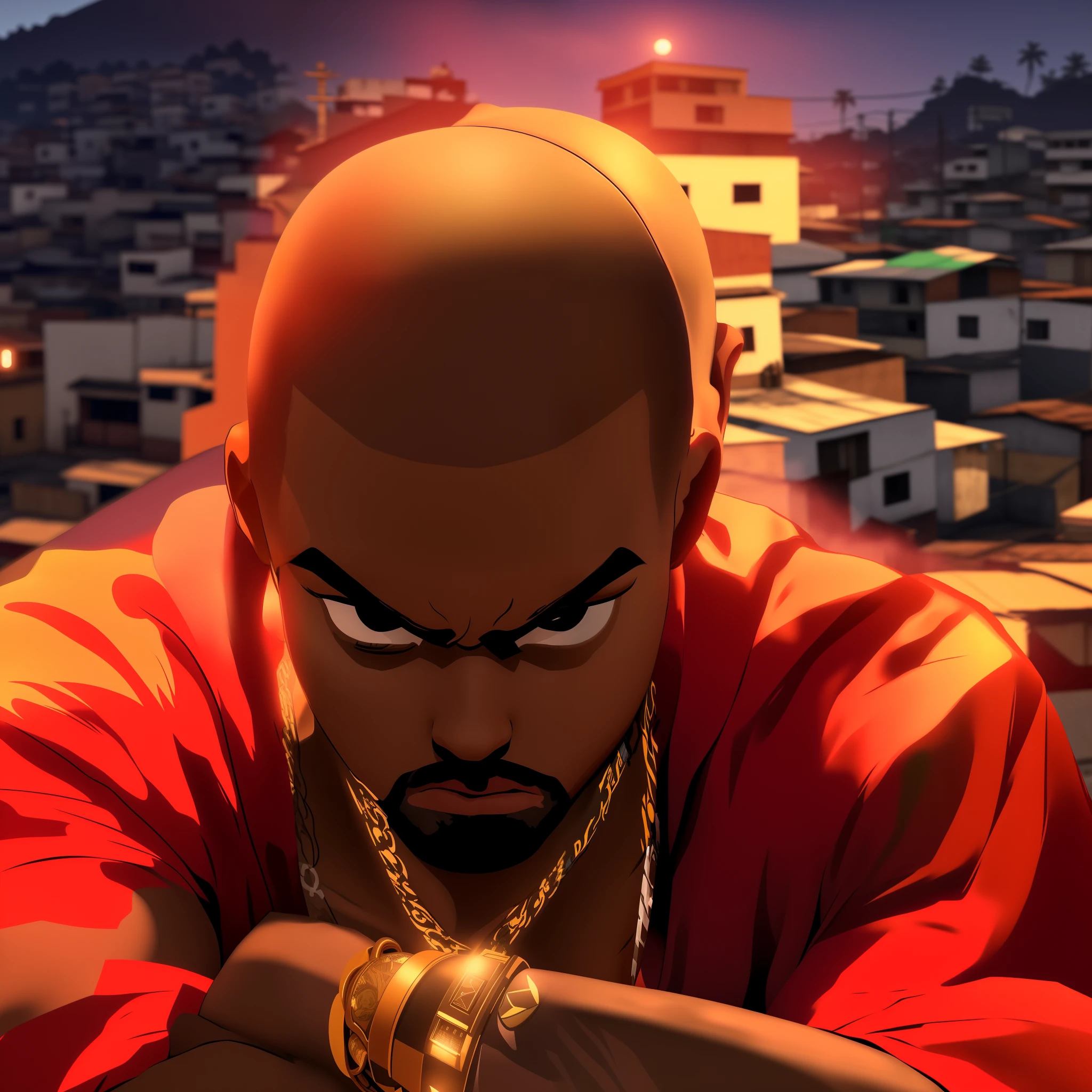Favela de fundo brasileira bem redenizada,estilo GTA 6