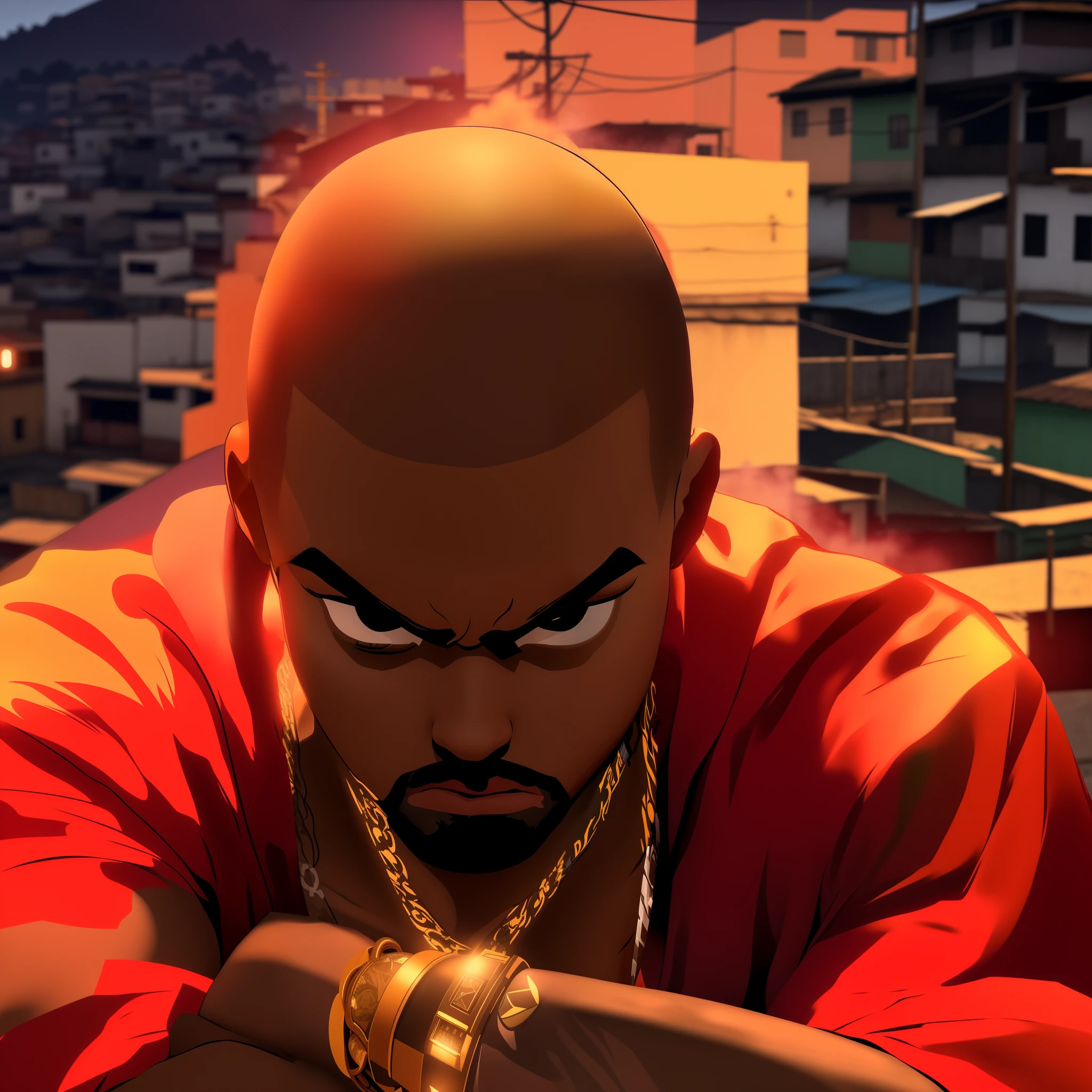 Favela de fundo brasileira bem redenizada,estilo GTA 6