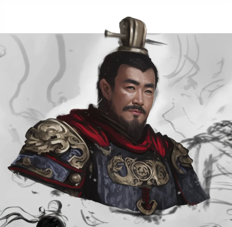 Inspired by Huang Shen, Riot Games Concept Art, guan yu, Inspired by Huang Ding, Inspired by Zhang Sengyao, Ross Tran and Wallop, WLOP and Ross Solan, Chen Yongkang (ross tran) and Wu Bayard (Ubayad), bian lian, Inspired by Zhibai, Ancient China, robe, natta, themoon,Ancient Chinese general