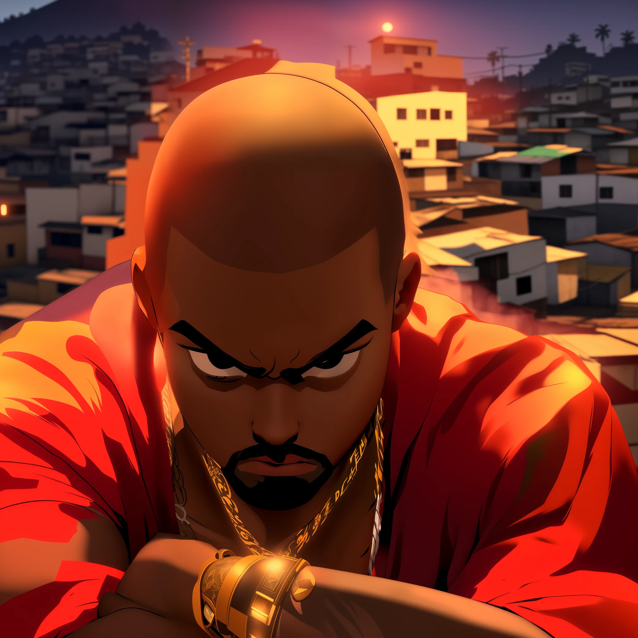 Favela de fundo brasileira bem redenizada,estilo GTA 6