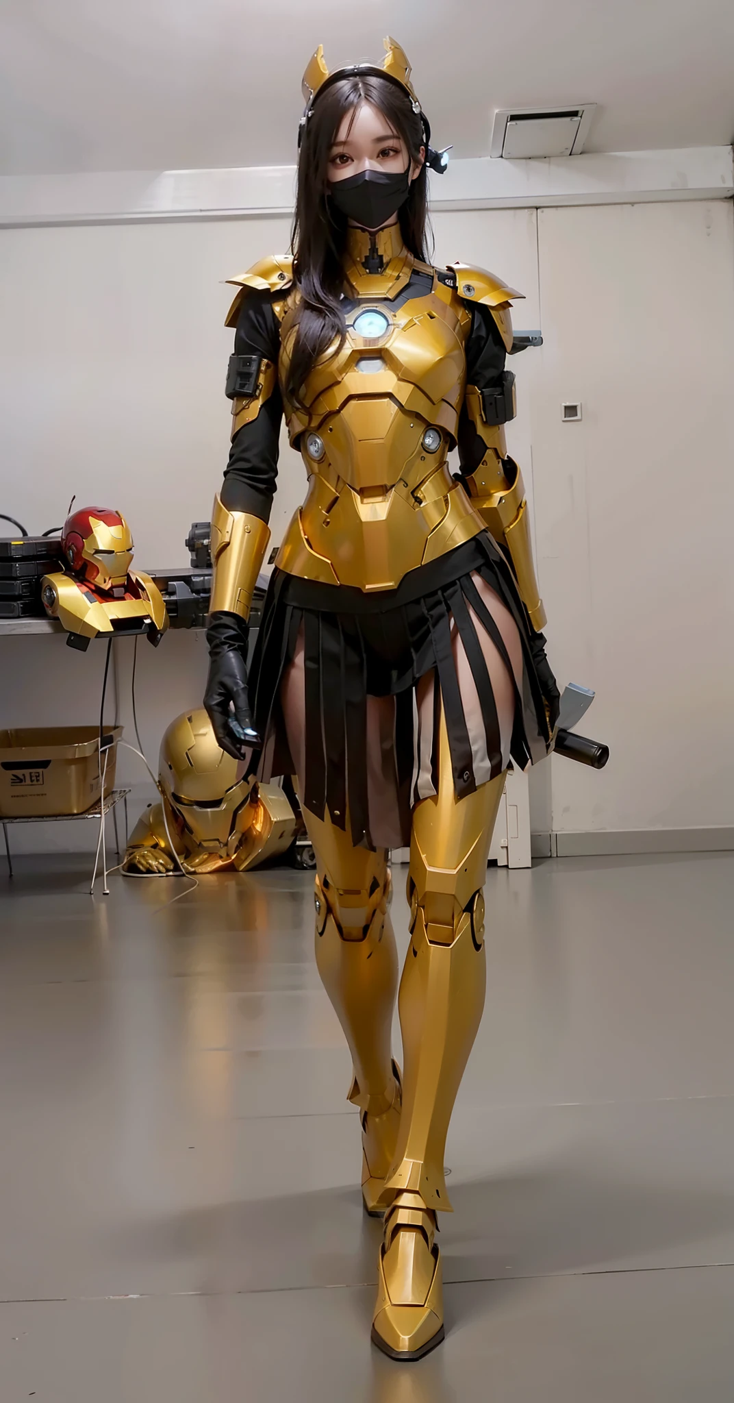 nice,Best quality,golden jewelery,Fairy skin,(Fidelity :1.2),Eternal,ultra - detailed,actual,high high quality,Cinematic lighting lighting,Ray traching,hyper HD,upper part of body, Future Iron Man mecha，Cinema lenses，tank battery，Launching equipment，Large-caliber artillery，ross tran 8 k，mechatankcyberarmoredchariotgirl,Wearing a cyberpunk stamina helmet，Wearing a glowing space helmet，High-tech motorcycle helmet，There  a breathing light on the body，The armor of the future shines，armed cannon，in mecha style