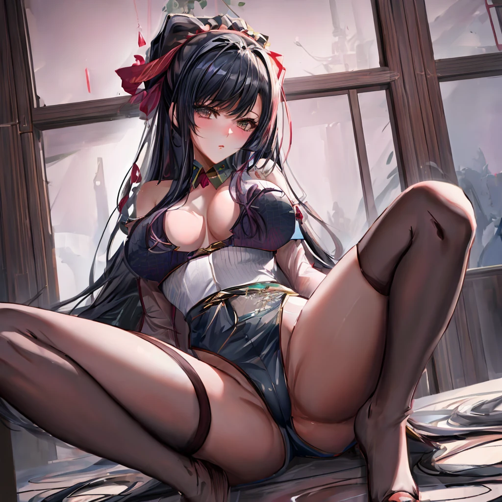 (masterpiece ,Best Quality,Insanely detailed),Beautiful 8K CG artwork,1 absolutely beautiful woman,solo,side pony tail,big breasts,