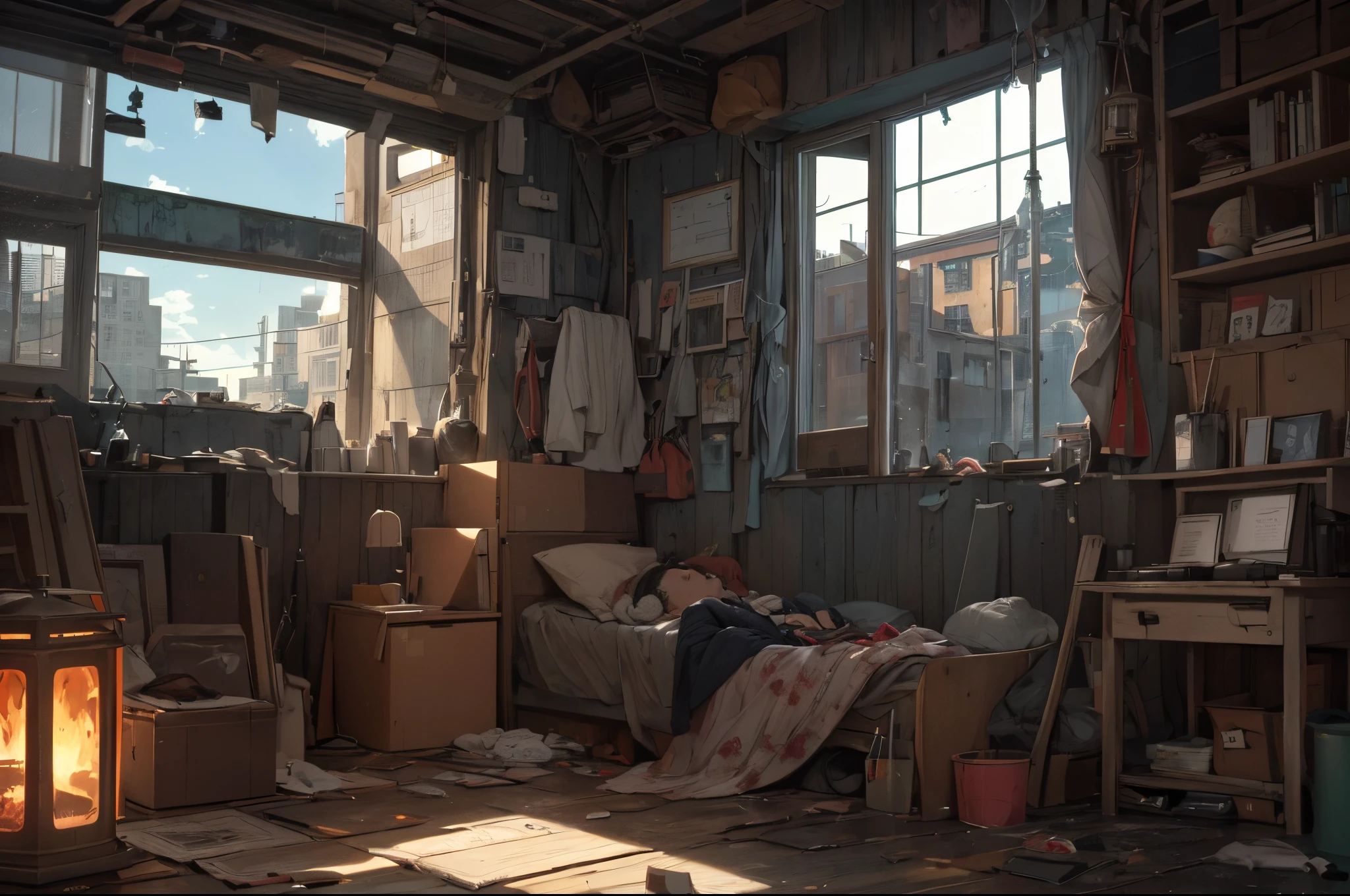 (masterpiece}, {hight resolution}, {Good anatomy}, (top-quality), (extremely delicate and beautiful), (8k cg wallpaper), (illustratio), 1 girl in, shoot a huge gun、Cry of madness、combat protector, Abandoned hospitals, zombie