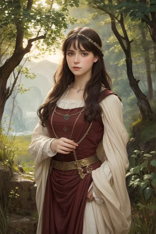 ((Watercolor by Sargent))、(top-quality、masterpiece)、softlight、Photorealistic full length european young slim athletic woman,tiny chest,No jacket,Classic Magician, Gothic, Blue eyes, Dark makeup, short dark pink hair, Jeweled sparkling headband, Natural pale skin texture, Heavy Silver Jewelry, Body Jewelry, Wielding magic, Lightning, Red sunset, Volcanic mountain landscape background, low illuminance, Finely drawn face, Finely drawn hands, High quality, Photorealism, infp young woman, pre-raphaelite, j.で. Waterhouse, Alma Tadema