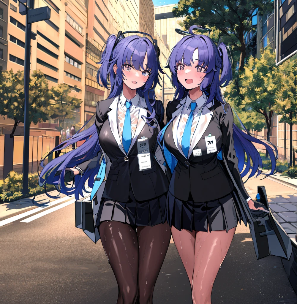 (best quality,4k,8k,highres,masterpiece:1.2),ultra-detailed,(realistic,photorealistic,photo-realistic:1.37), background, school uniform, chattering non-stop, colorful scenery, bustling streets, lively atmosphere, group of students, cheerfully chatting, bustling cityscape, vibrant colors, sunlight casting long shadows, towering skyscrapers, busy sidewalks, trees lined along the streets, beautifully designed architecture, intricate details, pedestrians walking with purpose, busy traffic, bright neon signs, reflections of city lights on wet pavements, bustling cafes and shops, students with backpacks, energetic and vibrant vibes, the sound of footsteps blending in with the city noise, laughter and conversation filling the air.