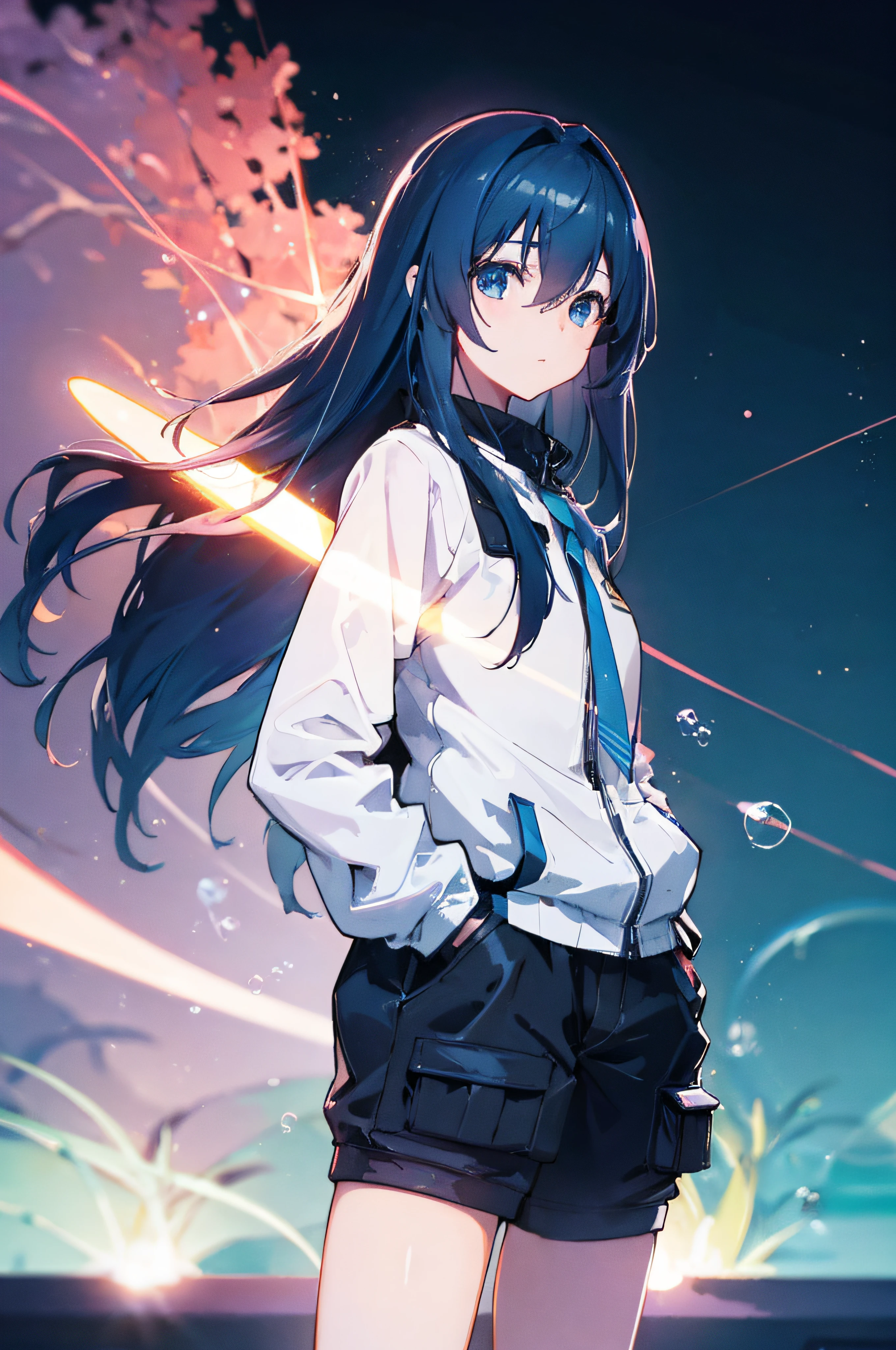 Girl with her hands in her pockets、(Hands in pockets:1.4)、(big bubble gum:1.4)、(Shibuya:1.4)、(night lights:1.4)、(thick body:1.4)、(long dark blue hair:1.4)、Blue eyes、nffsw(HighDynamicRange)、光线追踪、NVIDIA RTX、Hyper-Resolution、Unreal 5、Sub-surface scattering、PBR Texturing、post processed、Anisotropy Filtering、depth of fields、Maximum clarity and sharpness、 multi-layer texture、Albedo Map、Specular Map、Surface Shading、Accurate simulation of light-material interactions、Octane Rendering、Two-tone lighting、Low ISO、White Balance、thirds rule、Wide aperture、8K Raw、Efficient Subpixel、sub-pixel convolution、(Luminescent particles:1.4)、{{masterpiece、top-quality、extremely details CG、Unity 8k Wallpapers、。.3D、cinematlic lighting、lensflare}}、