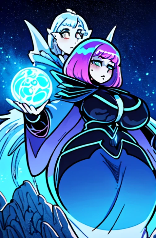 Thicc godness nebulosus clothes Galaxy cosmic female attire realistic beautiful futuristic goddess outfit large cloak nature gem space opera dragon beautiful lighting clouds neon hair reflective surfaces water, intricately detailed, by ilya kuvshinov, krenz cushart, Greg Rutkowski, pixiv. cinematic dramatic atmosphere, sharp focus, volum