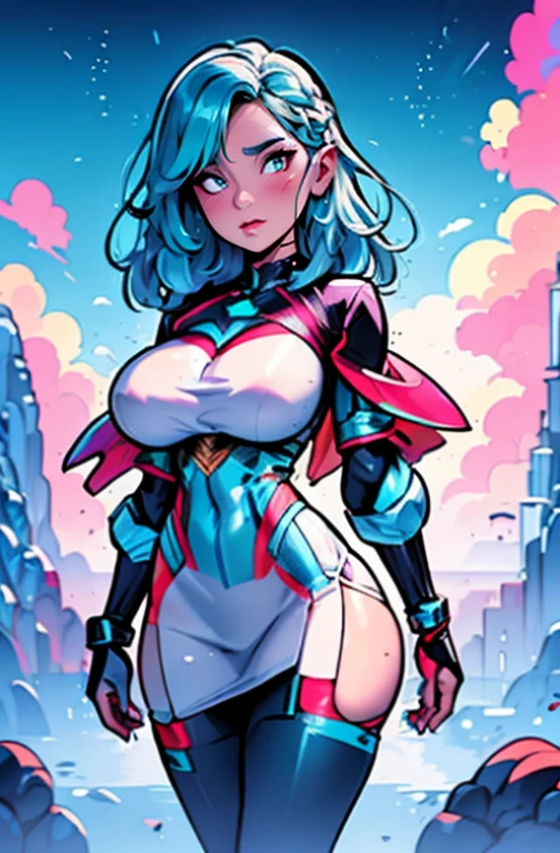 Thicc godness beautiful beautiful clothing galaxy cosmic costume female futuristic futuristic clothing large cloak nature gem opera dragon dragon space hair neon reflective surfaces water, intrinsecamente detalhado, Por Ilya Kuvshinov, Krenz Cushart, Greg Rutkowski, Pixiv. cinematic dramatic atmosphere, foco nítido, volume