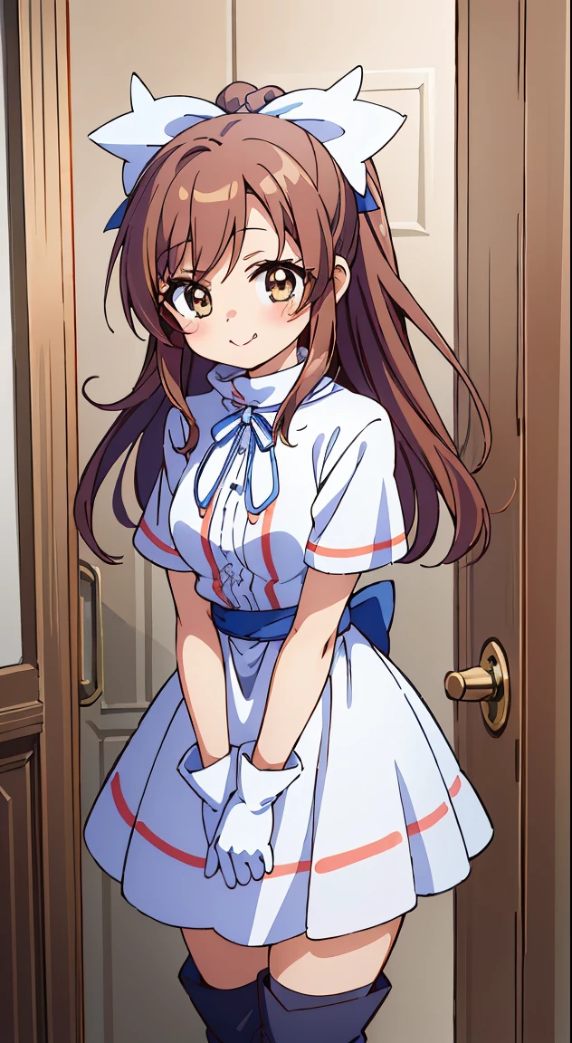(masutepiece, Best Quality, Perfect Anatomy, High quality:1.4), nice hand, Perfect hands, Detailed beautiful hands, Large_filesize, fulcolor, hight resolution, symmetric, exceptional, Best aesthetic, newest, Anime, very beautiful detailed body,The hair,faces,The eye,BREAK,
1 beautiful girl(Cute:1.5),(Chibi:0.5),(kawaii:2.0),(Lori:2.0),(7 old girl),(Solo:1.65),BREAK, (flat chest:1.2,), Clear skin, Beautiful skin, Shy, One Beautiful Girl,Colossal tits(Hair Bow, reddish brown hair, Twin-tailed:1.2), (Brown eyes, long eyelashes, Double eyelids: 1.2), BREAK, Star \(symbol\, (gloves, White Gloves:1.3), (bug, Dress,polka dot:1.3) , Looking at Viewer,(long boots:1.2),Shiny skin,Clear skin, Beautiful skin,(best quality face),(Top quality glowing eyes), (The best smile,Doya face:1.45), BREAK,
turtleneck poncho cape,
Cozy turtleneck poncho cape in neutral tones like gray and camel,
Add flair with fringe and asymmetric hem,
Pair with skinny jeans and knee-high boots、Enjoy a comfortable and stylish fall look。,
Break Break ,(plein air),
( Landscape background :1.3) ,
(A very beautiful woman seen from the entrance :1.3) ,
(the woman arrived home :1.3) ,
(opened the entrance door :1.4),
(SWAT standing:1.3),
(the i'full of shyness :1.4),
(timid :1.2) ,
(upward looking gaze :1.2) ,
Looking Up ,
From above ,depth of fields,
BREAK,wakame,wakame,wakame,(Cowboy Shot:1.4),
BREAK,(Blurry background:1.3),(absurderes, hight resolution, Super Detail Art),cel shading,Clear Color, Lonely optical effect, Beautiful pictures, Bright glow, mystic atmosphere,(Close-up of girl:1.1), Mystical light particle effect,manga influence, clean line drawings,