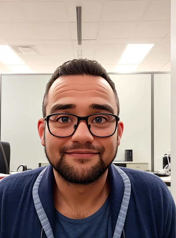 man with glasses in an office