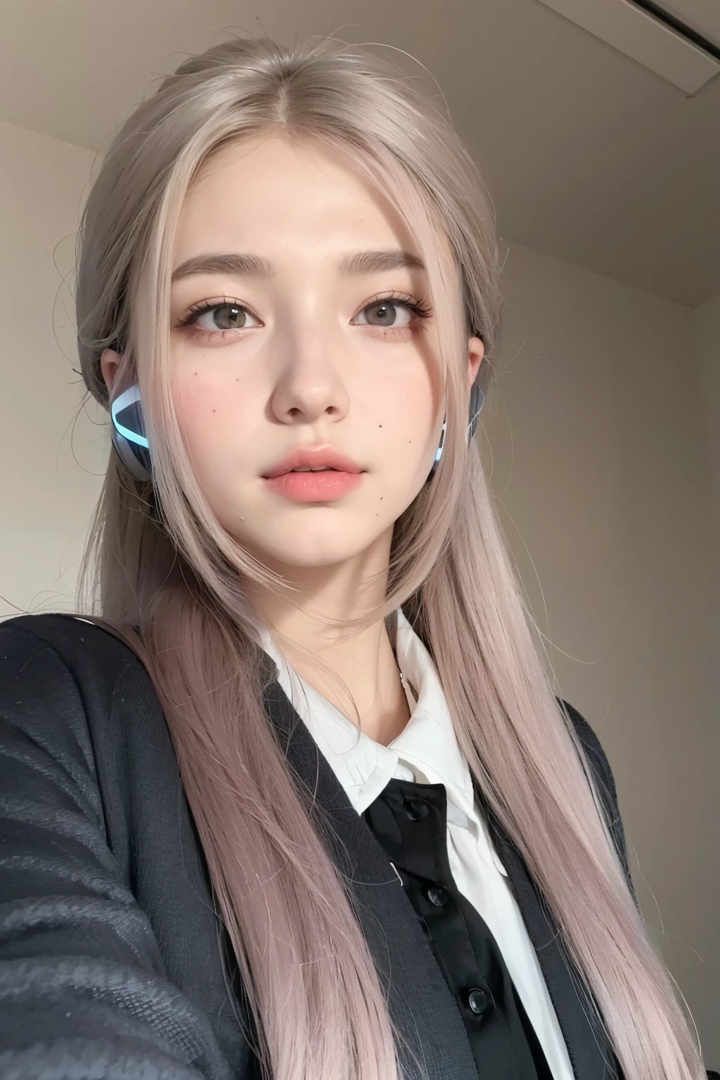 A close-up of a woman with headphones on her head, Retrato Sophie Mudd, Anna Nikolanova aka Newmilky, Pokimane, com fones de ouvido, 18 anos, Delphine bonita, Yelena Belova, Angelina Stroganova, morena com cabelos loiros tingidos, 🤤 retrato da menina, 2 Modelo feminina de 4 anos, julia gorokhova, Modelo do Instagram