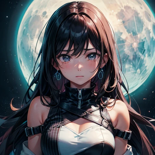 a moon、Crying face
