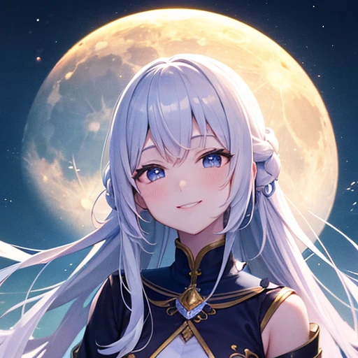 a moon、A wistful smile