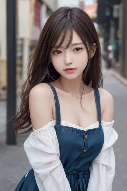 masterpiece, The highest image quality, hightquality, beautiful a girl, japanes, Japan schoolgirl, Popular Korean Makeup,Black Apron Dress、White blouses、stockings、 detaileds, Swollen eyes, A detailed eye, Detailed skin, Beautiful skins, 超A high resolution, (现实:1.4), very extremely beautiful, Slightly younger face, Beautiful skins, slender, (A hyper-realistic), (hight resolution), (8K), (beautifully detailed eyes), (ultra-detailliert), (wall-), (详细的脸), looking at the viewers, finely detail、A detailed face、pureerosfaceace_v1、A smile、Looking straight ahead、From thigh up、photos realistic、Bright lighting、length hair、Winter City