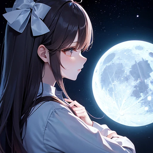 The moon is beautiful, isn't it?、Can I cry a little??