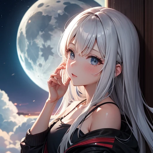 The moon is beautiful, isn't it?　Can I cry a little????？