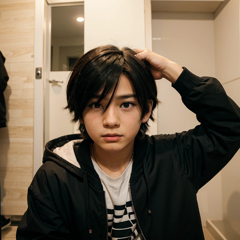 I want to create a shocked face anime boy character
