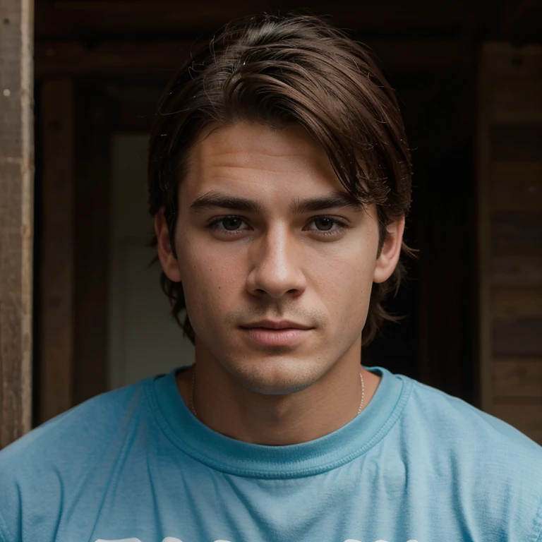 Change this photo in a cool background , full realstick face, handsome boy ,8krealstick,cool hair