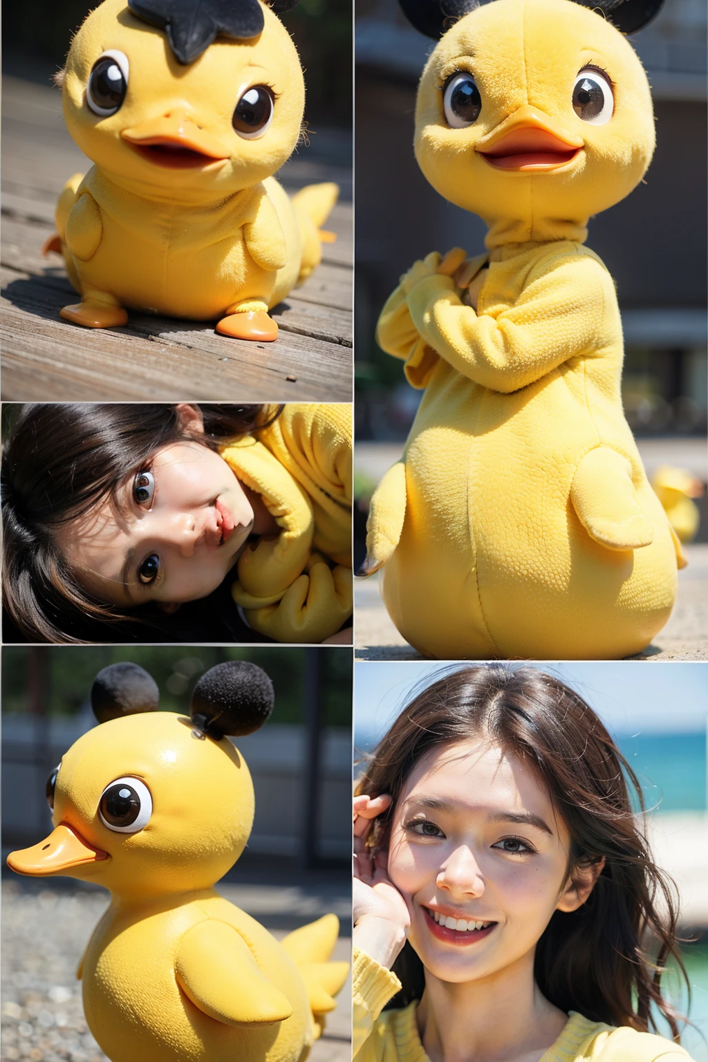 A small yellow duck,emoj,styled,Disney style,Funny style,differentemotionultiple pos and expressions.8k --ar 3:cute