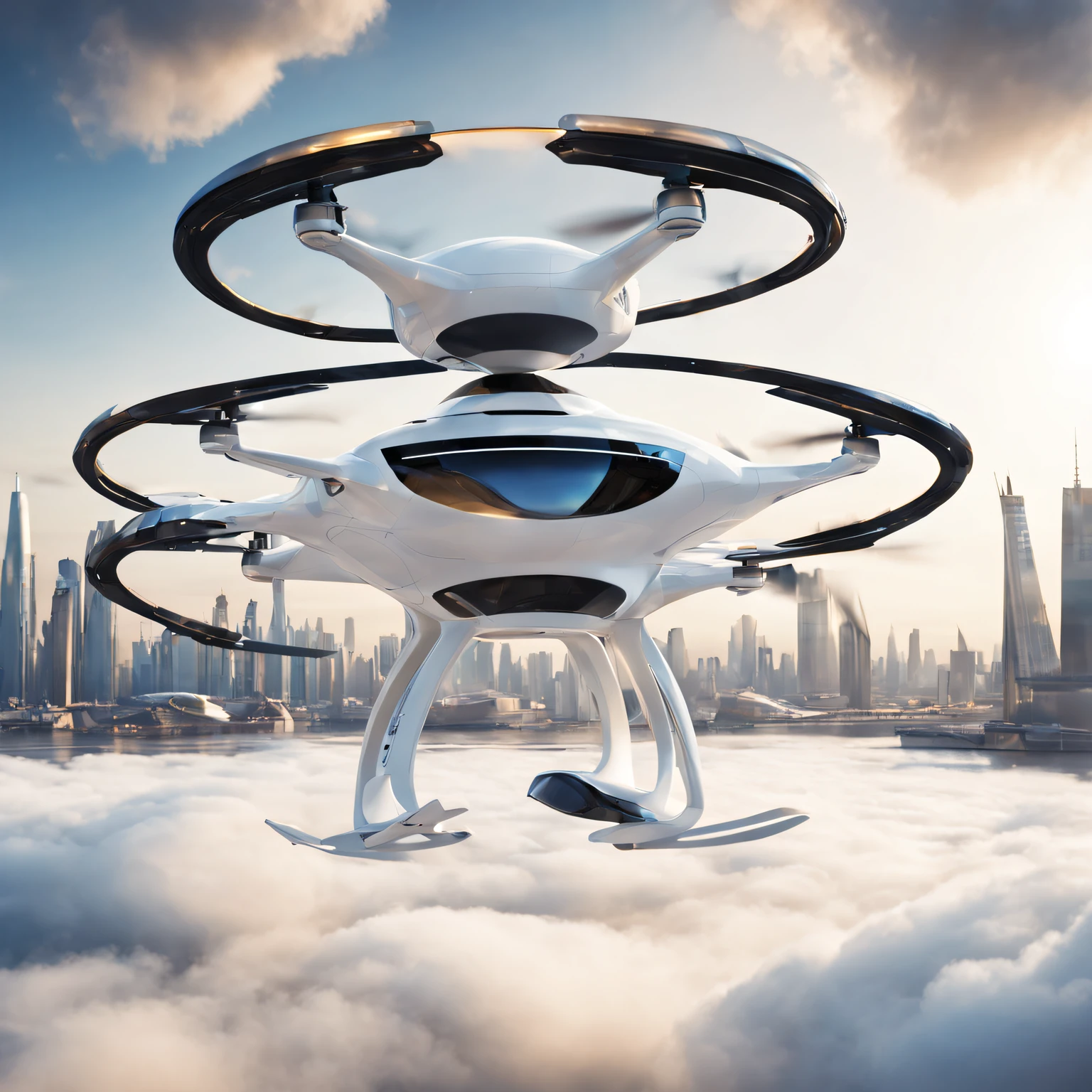 flying taxi, drone type, Futuristic