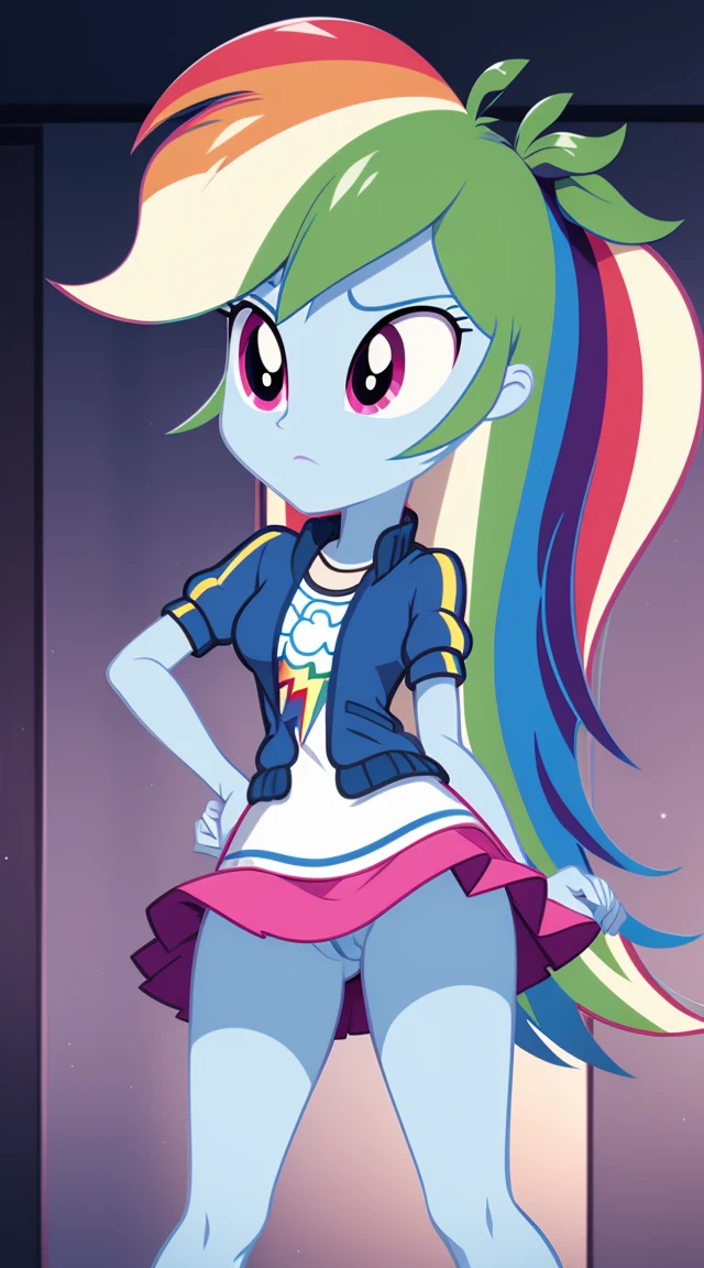 Rainbow Dash, Rainbow Dash of My Little Pony, Rainbow Dash as a girl, business suit, blazer, pencil upskirt, bare legs, high heels, office lady, posing, upskirt, vagina desnuda, tetas desnudas, tetas medianas, trasero desnudo, (solo desnuda), piernas desnudas, vagina abierta, vulva desnuda, no Bra, no panties, tetas al aire, nipples, vagina abierta, pechos perfectos, rostro hermoso, vagina expuesta, sexo inminente, piernas abiertas, explict, seductive pose, spread pussy, boobjob, ((solo desnuda)), pink nipples