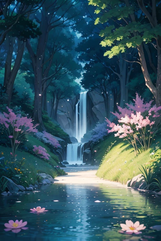 There a tree,There are still water drops hanging on it, animated still, Anime Nature, anime backgrounds, Today’s recommended anime still, flower bud, animated movie still, background artwork, Anime nature wallpaper, anime movie backgrounds, Anime background main vision, Colorful anime movie background, arte de fundo, flower bud, Anime background art, Spring evening, animation still frame