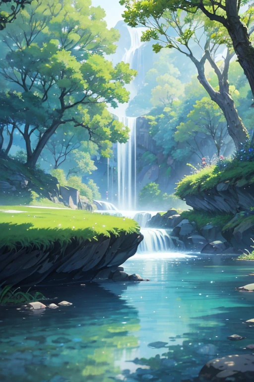 There a tree,There are still water drops hanging on it, animated still, Anime Nature, anime backgrounds, Today’s recommended anime still, flower bud, animated movie still, background artwork, Anime nature wallpaper, anime movie backgrounds, Anime background main vision, Colorful anime movie background, arte de fundo, flower bud, Anime background art, Spring evening, animation still frame