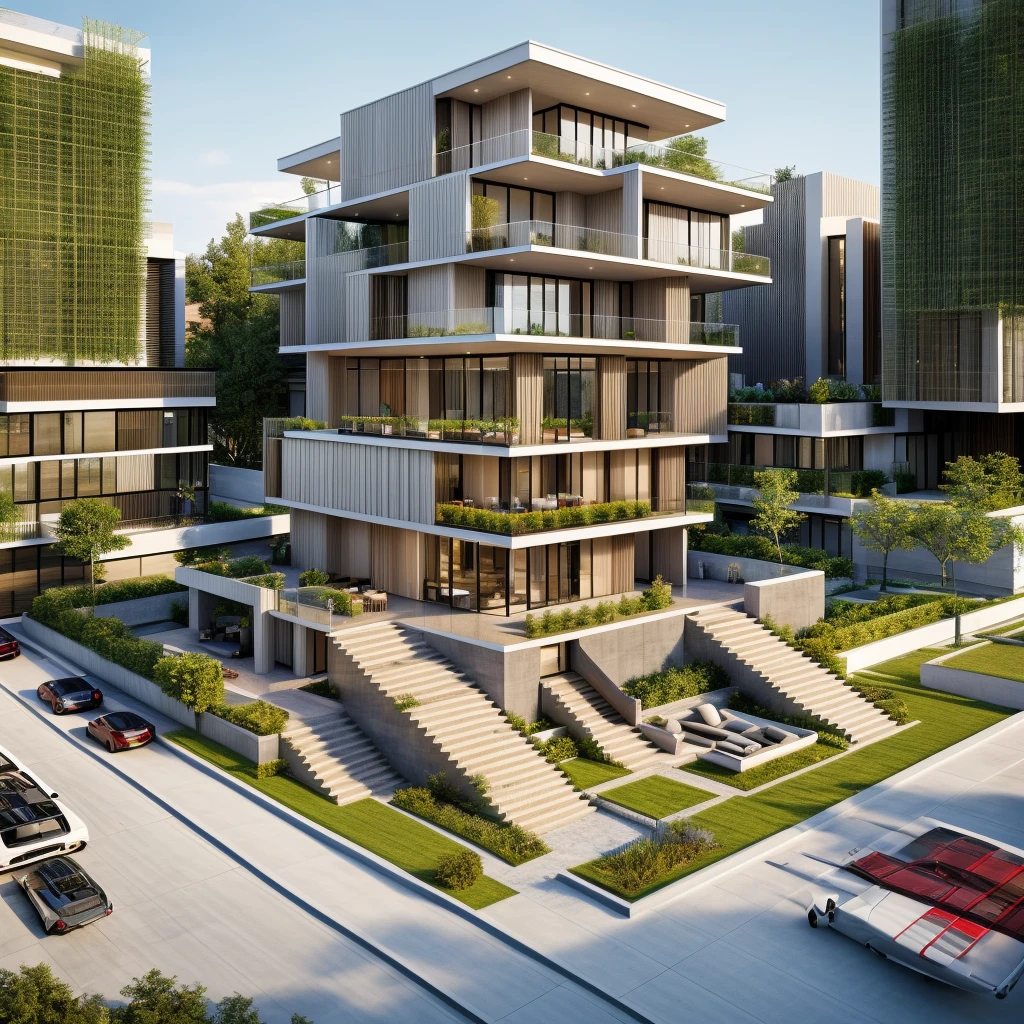 RAW photo,Masterpiece, high quality, best quality, authentic, super detail,
exterior, house style modern on the garden with white wall, glass windows, glass doors,stains, balcony, railing glass
clean line,modernism,Realistic reflexes,realistic light, beautiful summer sky, trees, grass
(day:1.1), vivid colour, vray