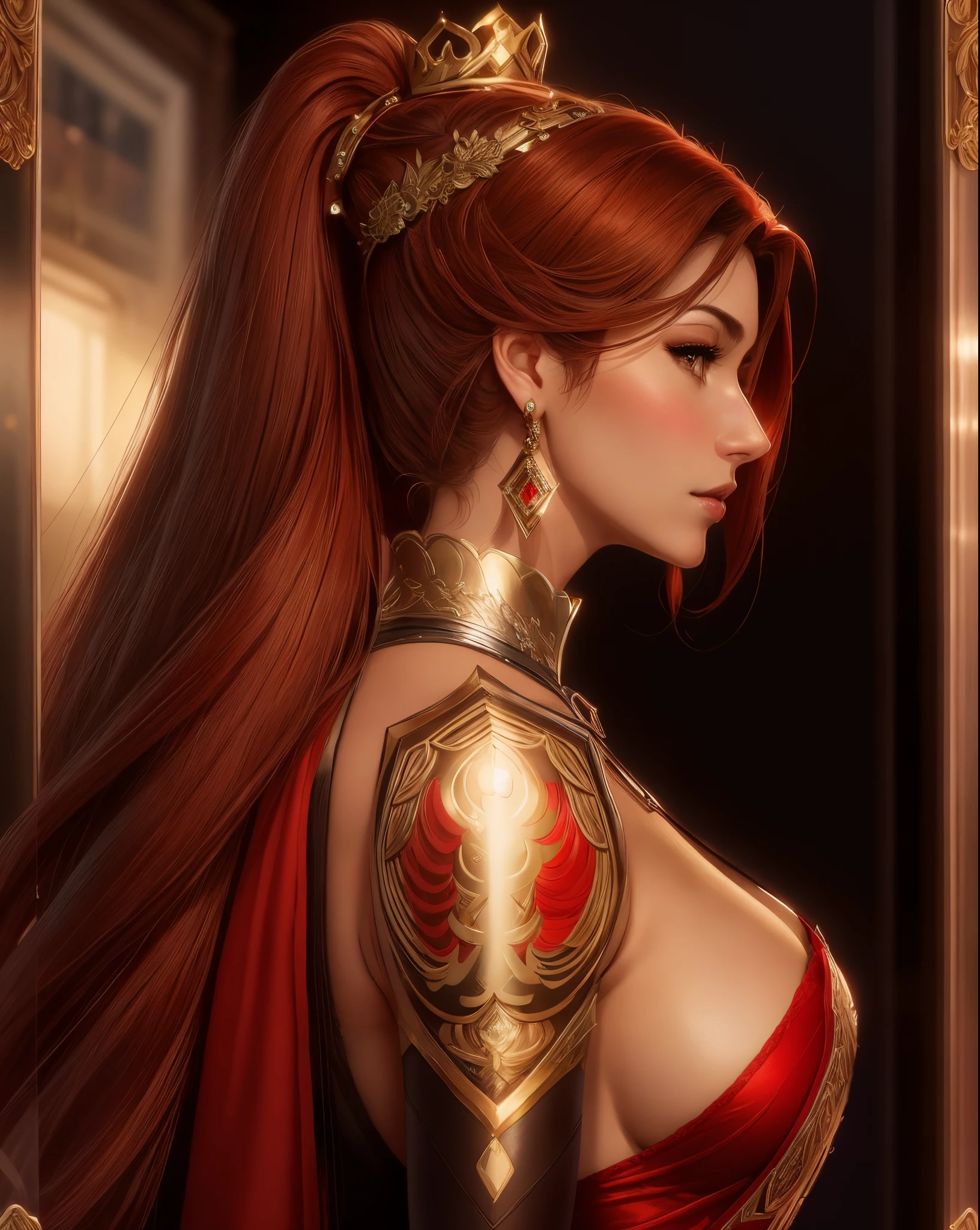arafed image of a sexy couple posing together in a window, seductive tifa lockhart portrait, tifa, tifa lockhart, tifa lockheart, tifa lockhart portrait, glamorous tifa lockheart, portrait of tifa lockhart, tifa lockhart with Red hair, range murata and artgerm, 8k high quality detailed art