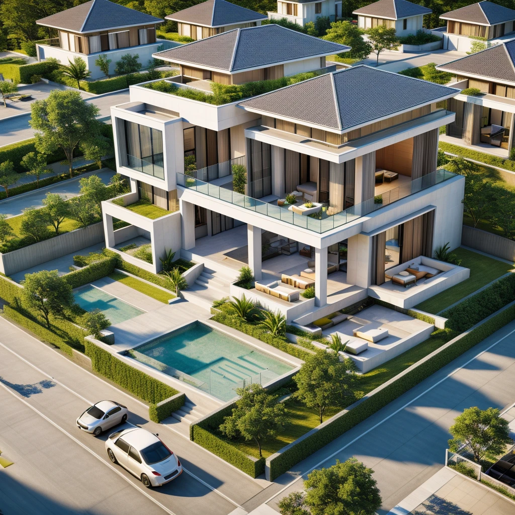 RAW photo,Masterpiece, high quality, best quality, authentic, super detail,
exterior, house style modern on the garden with white wall, glass windows, glass doors,stains, balcony, railing glass
clean line,modernism,Realistic reflexes,realistic light, beautiful summer sky, trees, grass
(day:1.1), vivid colour, vray