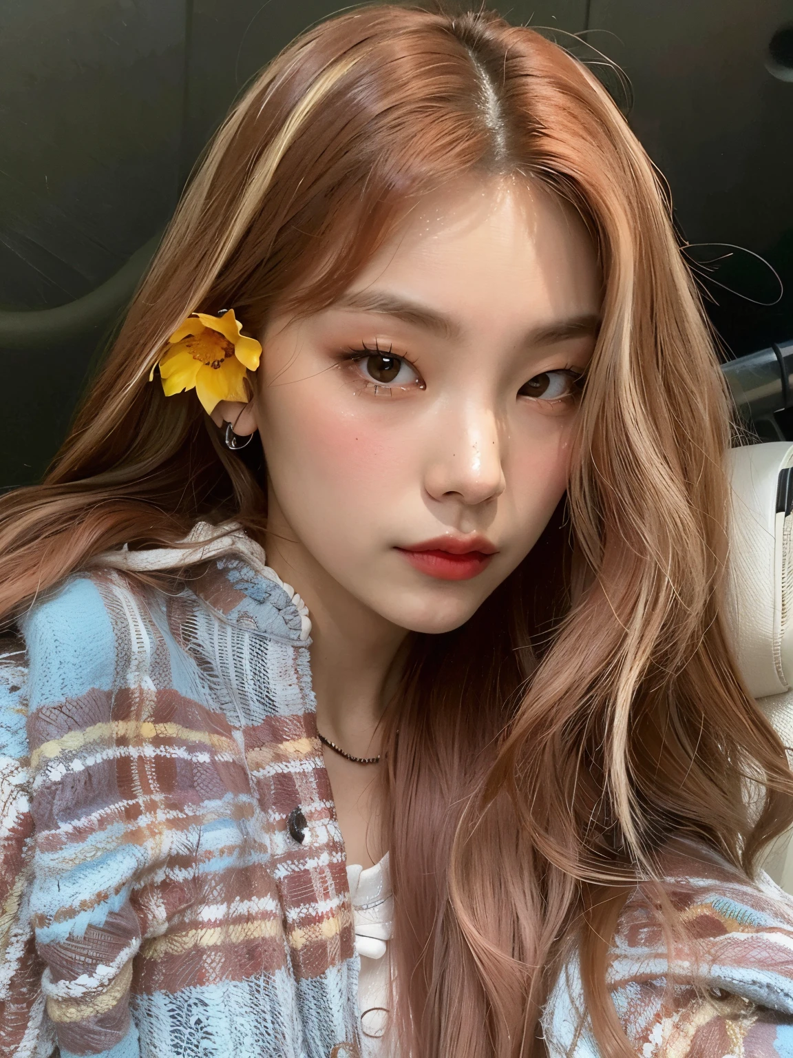 um close up de uma pessoa com uma flor no cabelo, Parque Roseanne do Blackpink, Retrato de Jossi de Blackpink, Jinyoung Canela, jennie blackpink, jossi do blackpink, Jaeyeon Nam, Heonhwa Choe, Kim Doyoung, tzuyu de duas vezes, Lalisa Manobal, Ulzzang, Parque Ji-min, TaeJune Kim