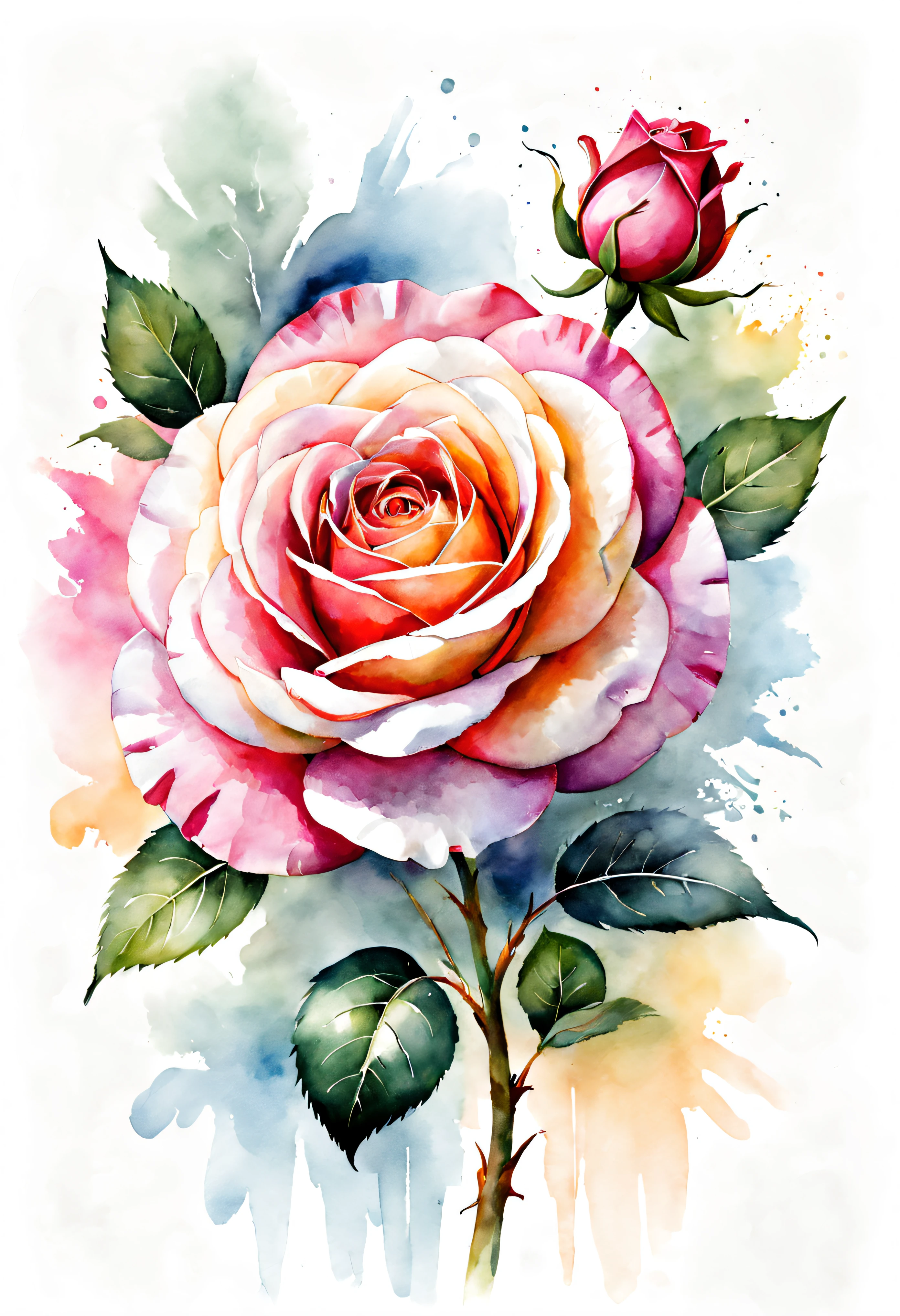 arte conceitual (ultrarrealista:1.3) Watercolor rose floral draw illustration on white background, pintura colorida em Aquarelaa, pintura colorida em Aquarelaa, Aquarela, estilo de pintura em Aquarelaa, watercolor style illustration, pintado em Aquarelaas brilhantes, Aquarela colorida, Aquarela, pintura em Aquarelaa, Aquarela, pintura em Aquarelaa vibrante, Aquarela, Desenho em Aquarelaa, arte em Aquarelaa , uma pintura em Aquarelaa, Aquarela vibrante, Aquarelaa, arte em Aquarelaa, water color . Arte digital, Ilustrativos, Pintura, pintura fosca, altamente detalhado