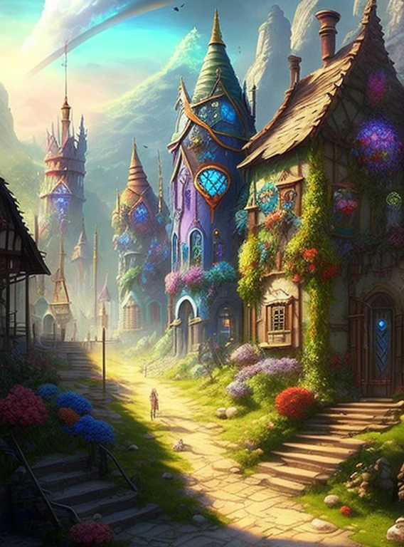 Fantasy Art Rainbow Fantasy Town