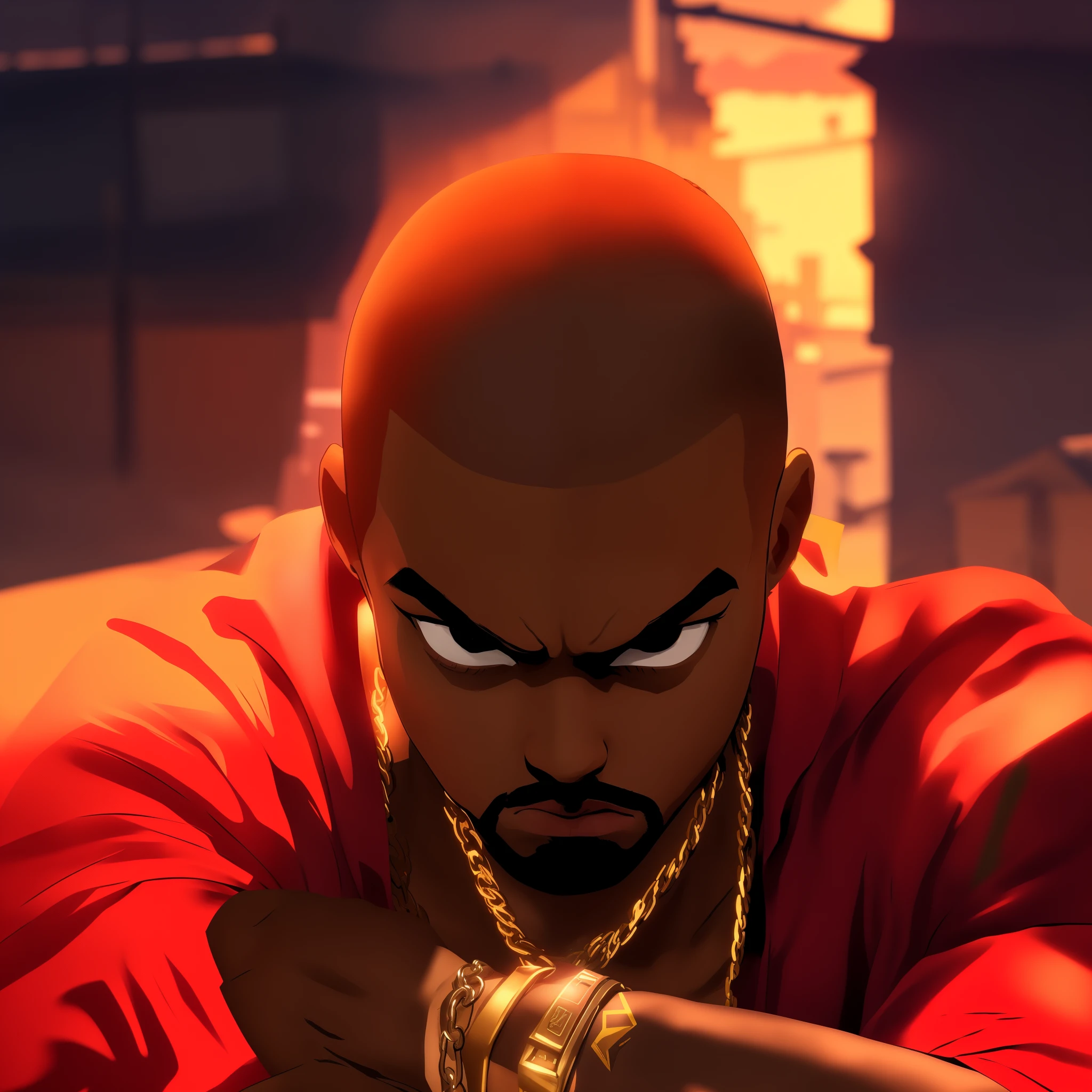 Hand of the character with the same skin color tone as his ,favela ao fundo estilo Brasil, estilo GTA 6