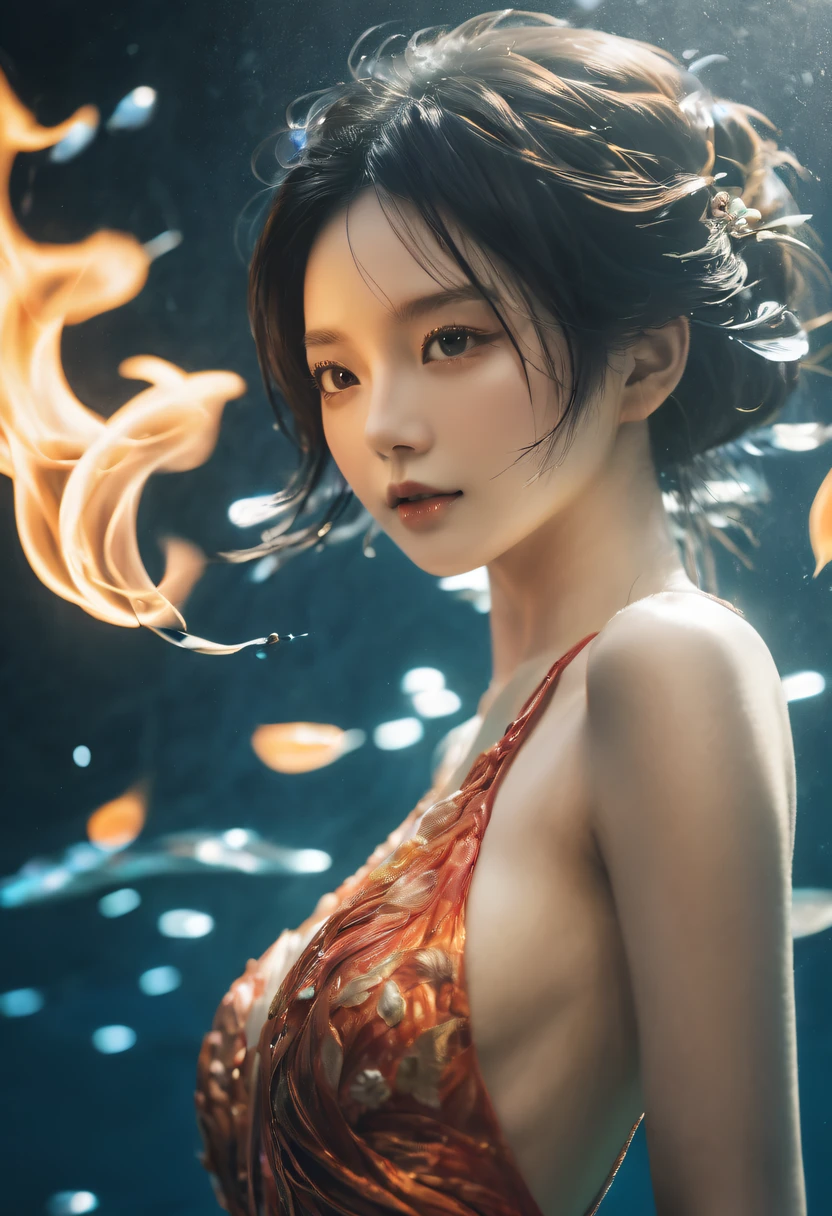 (火焰/butterflys/Loim,dynamic scene:1.3),Underwater maze