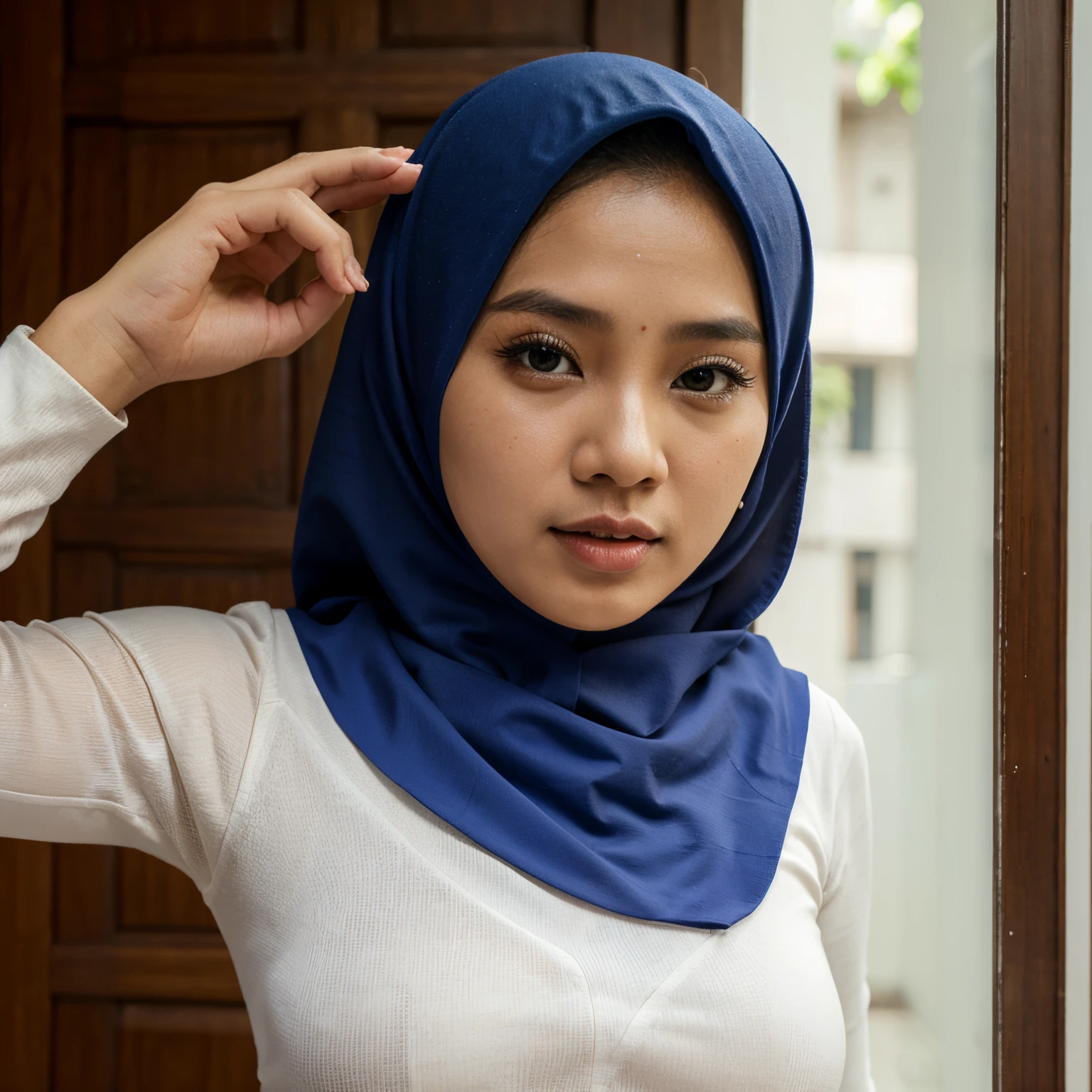 Jururawat bertudung tetek besar
