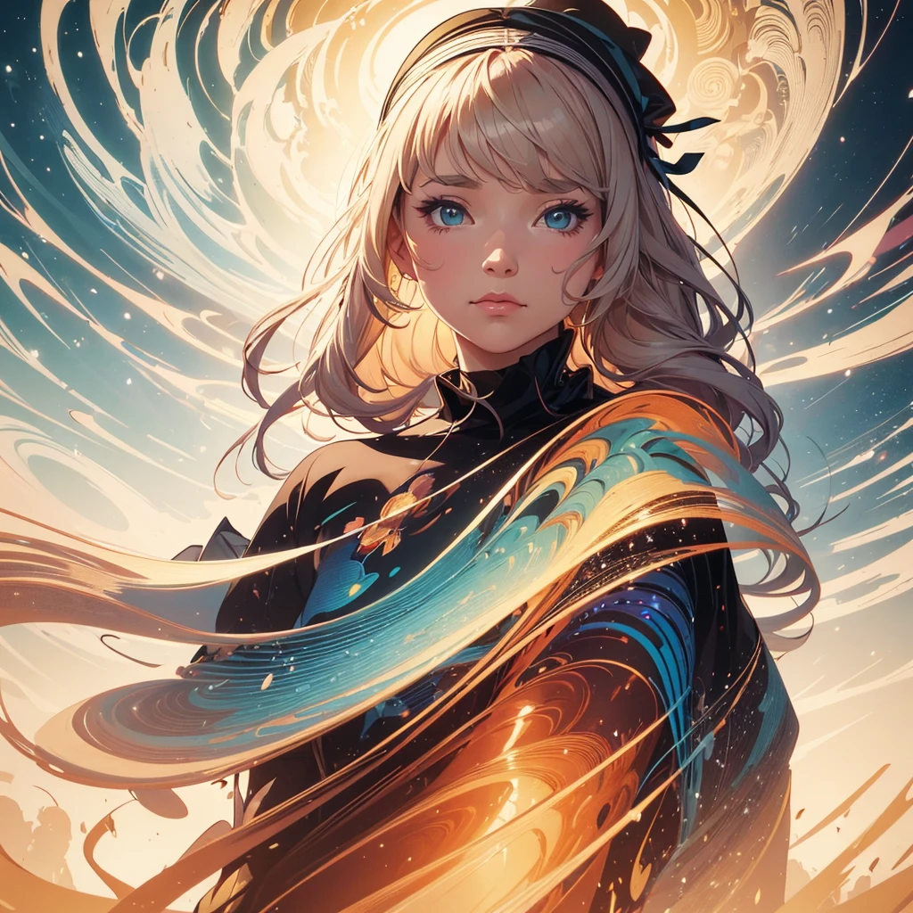 illustration of a woman with a ribbon wrapped around her head, martin ansin artwork portrait, martin ansin, stunning digital illustration, james gilleard artwork, poster illustration, inspired by Mike Winkelmann, inspired by Petros Afshar, by Matthew D. Wilson, exquisite imaginative poster art, by Matthijs Naiveu, a beautiful artwork illustration, poster art style