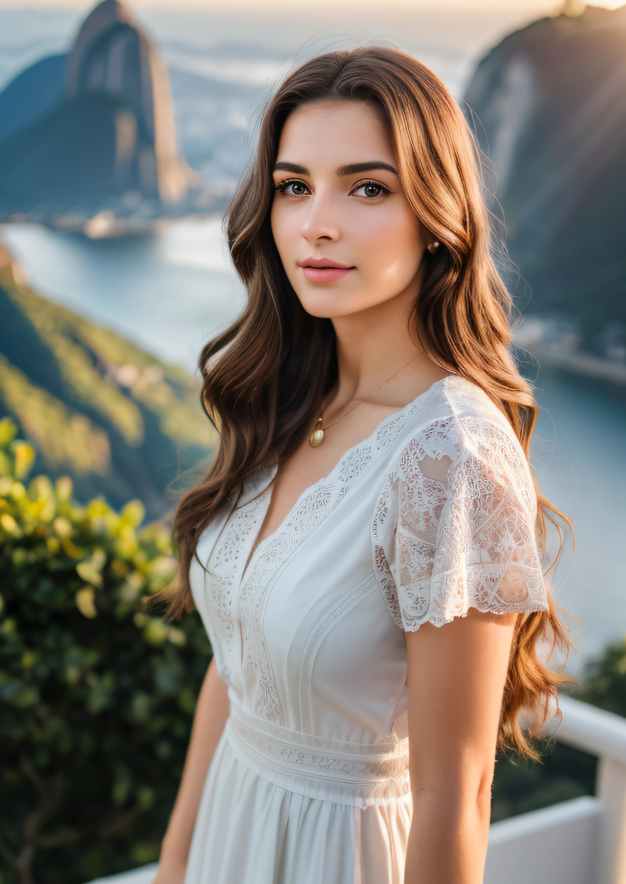 photorealistic, realistic photo of a girl wearing a dress, it is possible to see the Christ the Redeemer statue behind her, detailed face, detailed, highres, realistic, photorealistic, full body, sunny day, woman, 25 years old, long wavy brown hair, matte skin, pores, wrinkletremely detailed CG unity 8k wallpaper), (Fondo de pantalla 8K extremadamente detallado), (hard lighting), alta calidad, Film grain, Fujifilm XT3 sharp focus, f 5.6, 50mm, High detail, foco nítido, (Luz natural), Detalles locos, Detalles complejos, hiperdetallado Christ the Redeemer