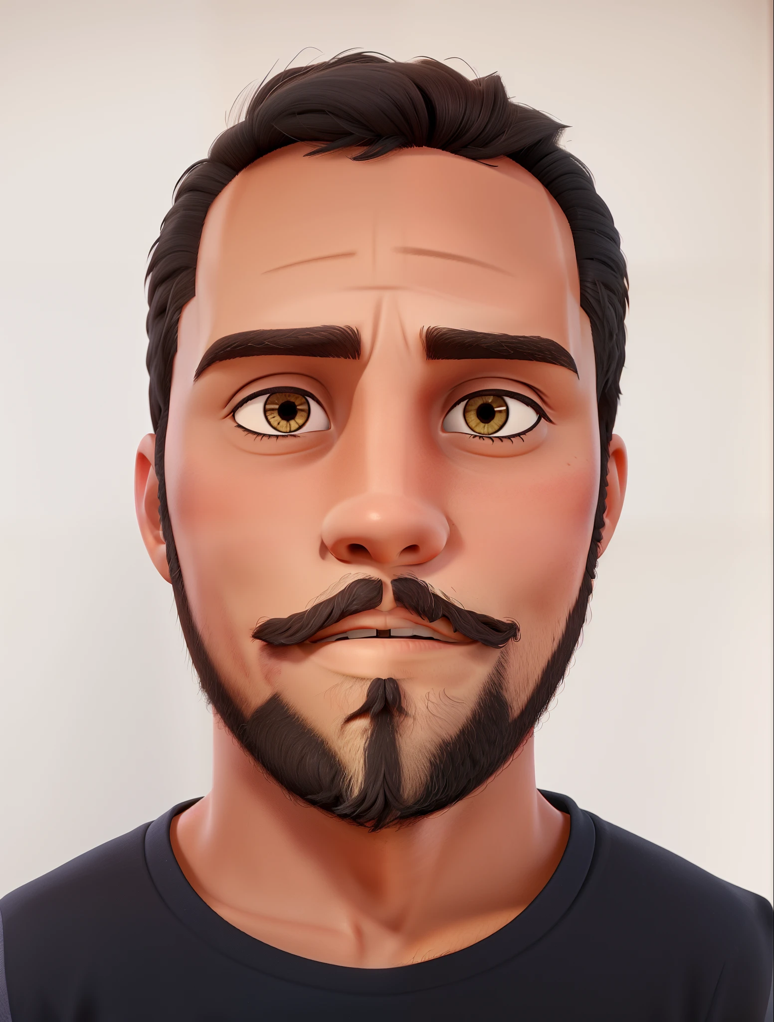 young dark-skinned man with a beard with short hair in a room to teach finance