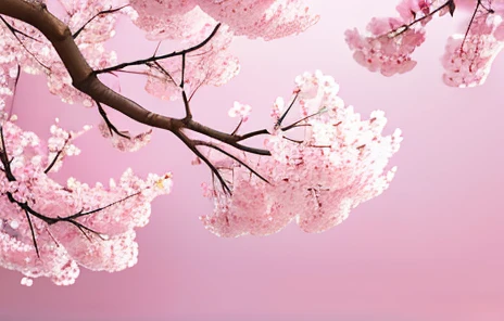 Pink/white color, cherry blossom background