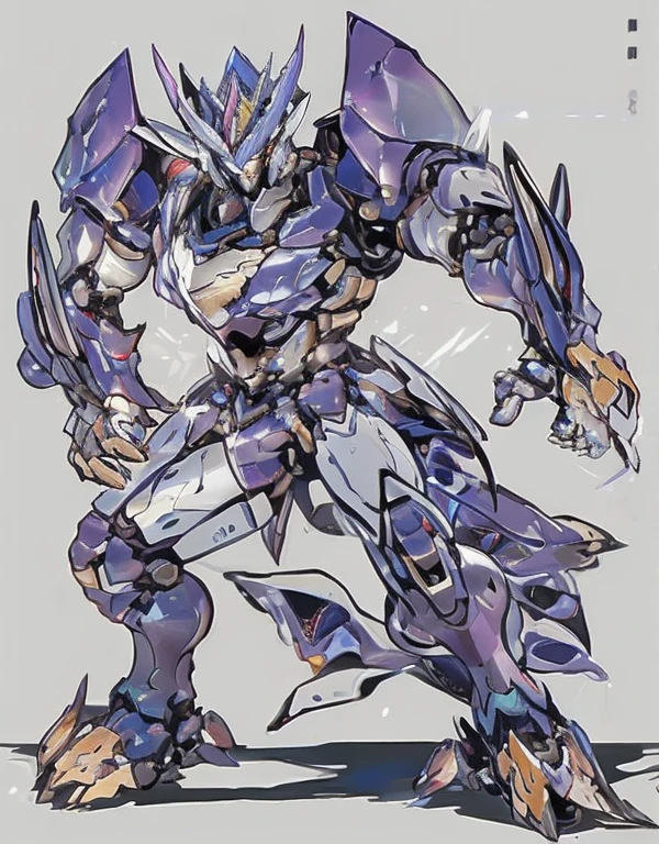masterpiece , unreal engine a close up of a drawing of a robot with a sword, greek god in mecha style, sliver color reflected armor, mecha inspired, white metal neocubism armor, purple armor, cool mecha style, anime mech armor, ferra white mecha, painterly humanoid mecha, eva unit 0 1, armored core style mecha