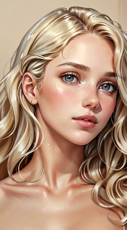 uma pintura de uma mulher com cabelos longos e um vestido branco, Arte digital realista 4K, Arte digital realista 4K, lindo pintura digital, pintura digital impressionante, pintura digital bonita, pintura digital realista, linda arte digital linda, bela arte digital, airbrush digital oil painting, pintura digital elegante, rosto bonito realista, bela arte digital, realistic digital illustration