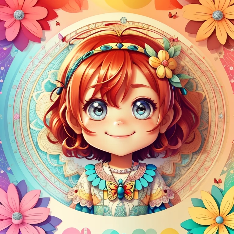 (cute red ladybug smiling with flowers and butterflies), Munchkin ,Geometric multidimensional wall portrait, livro de arte, Tchibi, Yang08k, Beautiful, Colouring, o ,Geometric multidimensional wall portrait, livro de arte, Tchibi,
Yang08k, Beautiful, Colouring,
obras, of the highest quality, best quality, Arte oficial, Beautiful and Aesthetic,