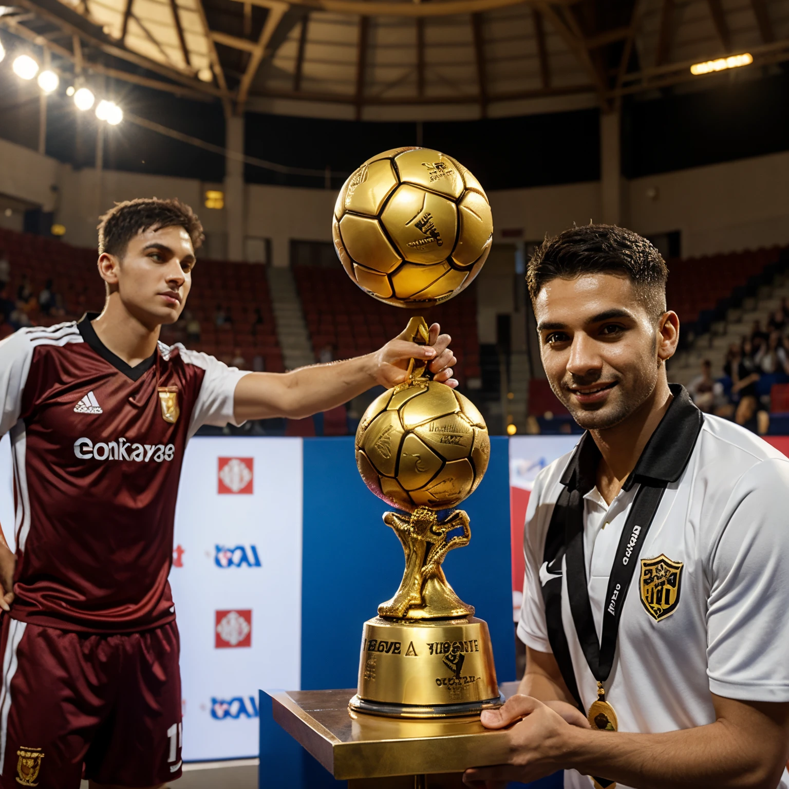 Recreate the futsal golden ball trophy
