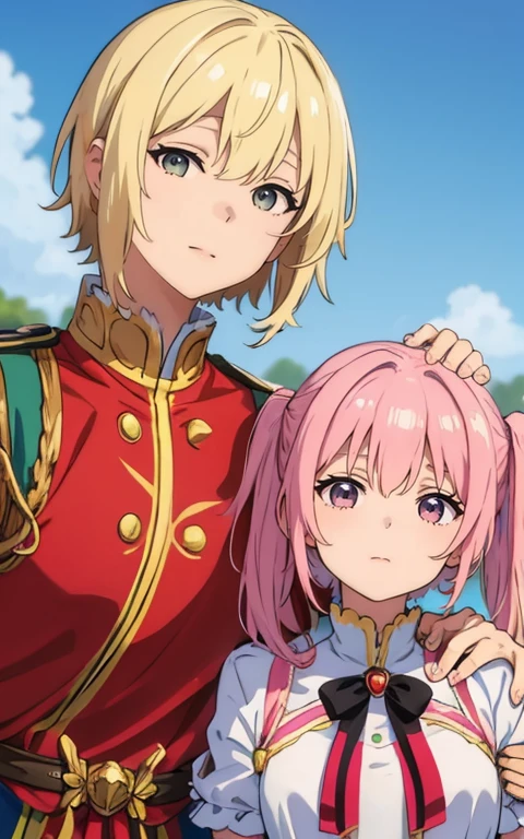 Characters 2 people、Put your arm around your shoulder、barking、smil、Gentle smile、Looking at the camera