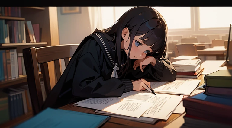 Girl studying